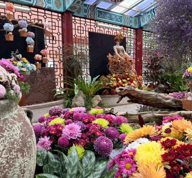 以各式染色菊、蠟菊、永生花「花藝禮服」帶您「環遊世界」五大洲