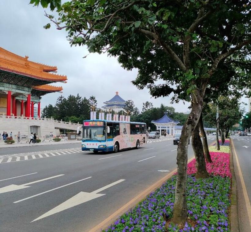 有愛的開始-絢麗手法調和出三色矮牽牛彩帶，增添婚紗街溫馨。