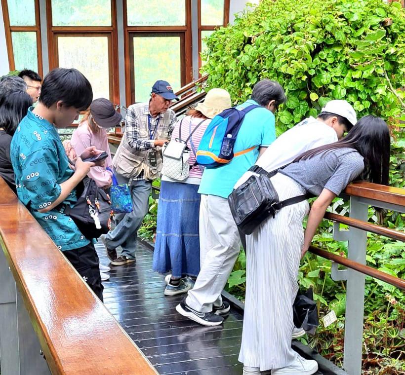 圖12志工老師用風趣又淺顯易懂的方式介紹植物。