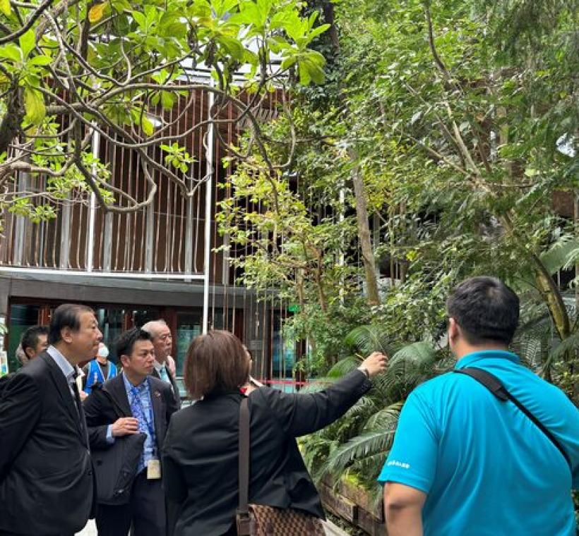 臺北典藏植物園志工介紹臺灣原生植物。
