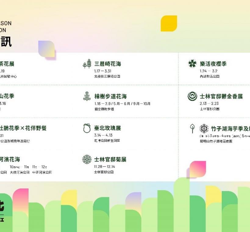 2025花IN台北花季期程表~讓您快速賞握台北花季期程